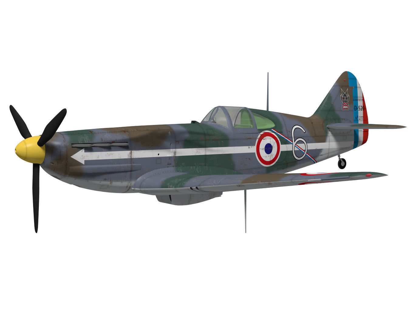 Dewoitine D520 3D model_2