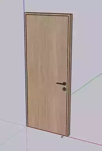 SketchUp dynamic door plain veneer Low-poly 3D model