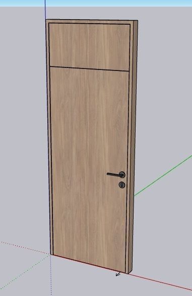 SketchUp dynamic door plain veneer Low-poly 3D model_2