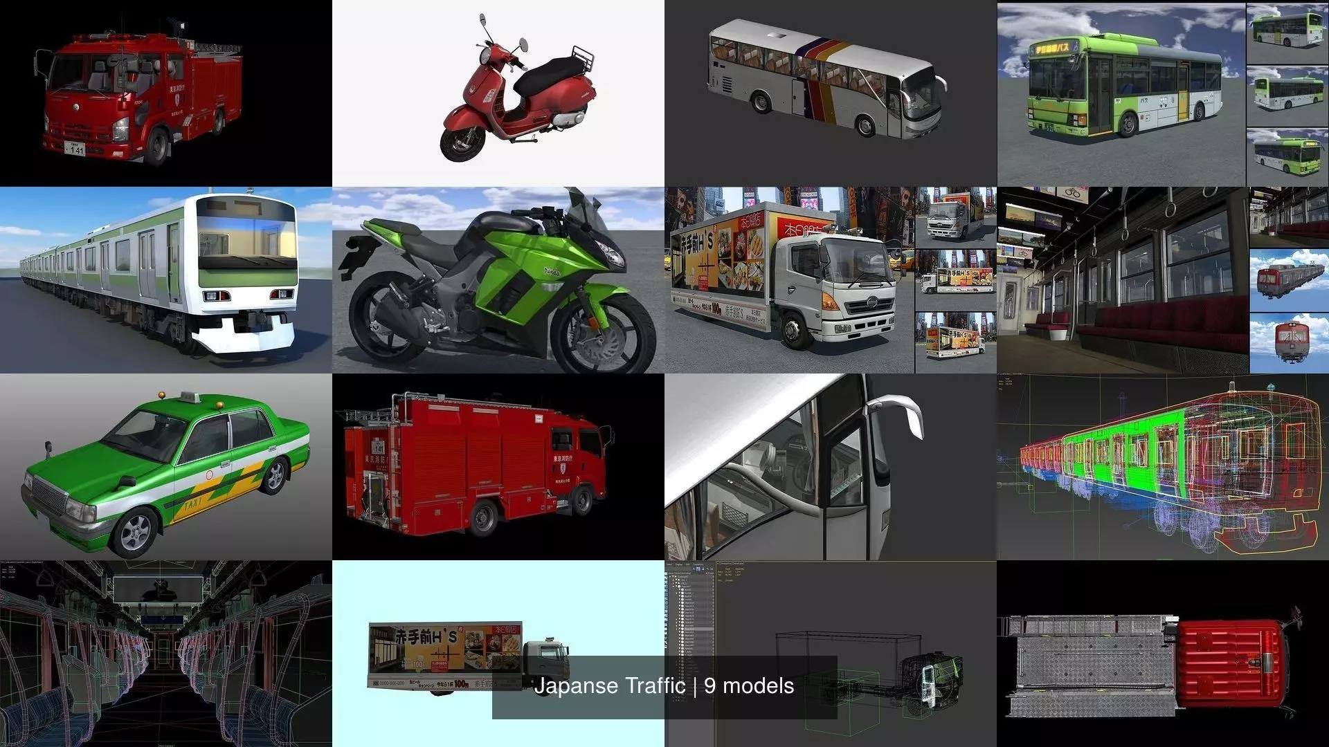 Japanse Traffic 3D Model Collection_0