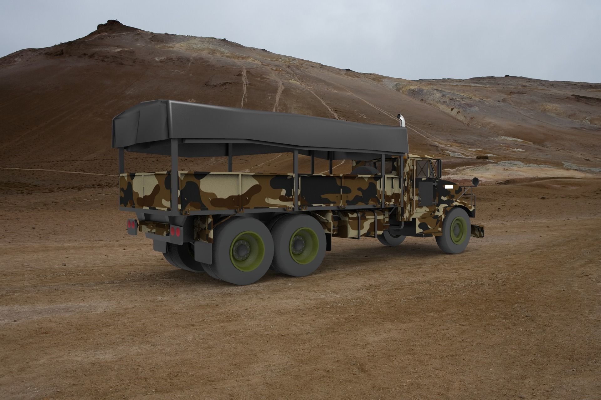 Military truck type A 3D model_1