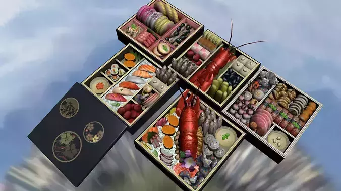 Japanese cuisine Osechi Oseti 3D model