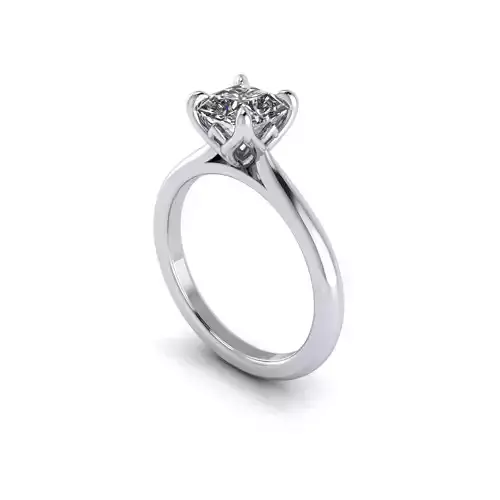 Solitaire Twist Prong Diamond Ring R1