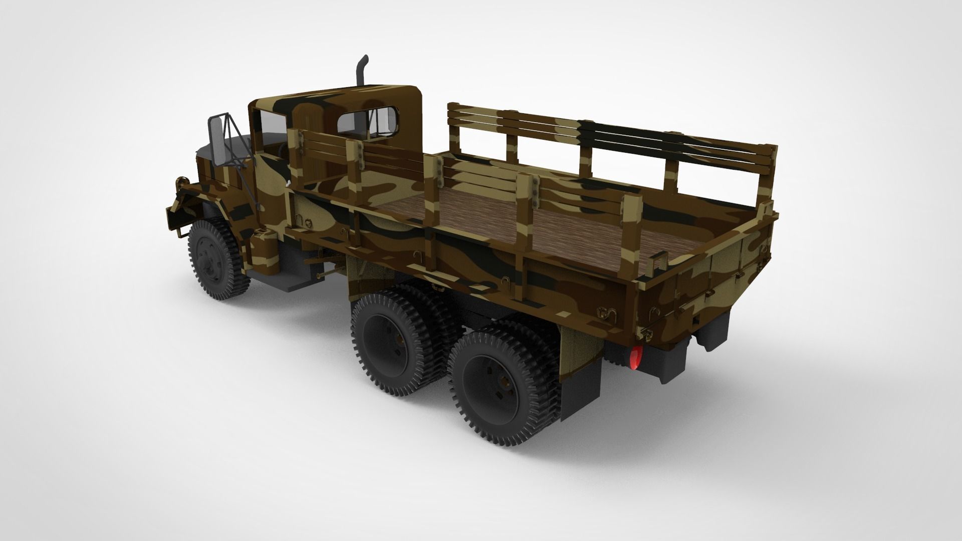 Military truck type B Low-poly 3D model_4