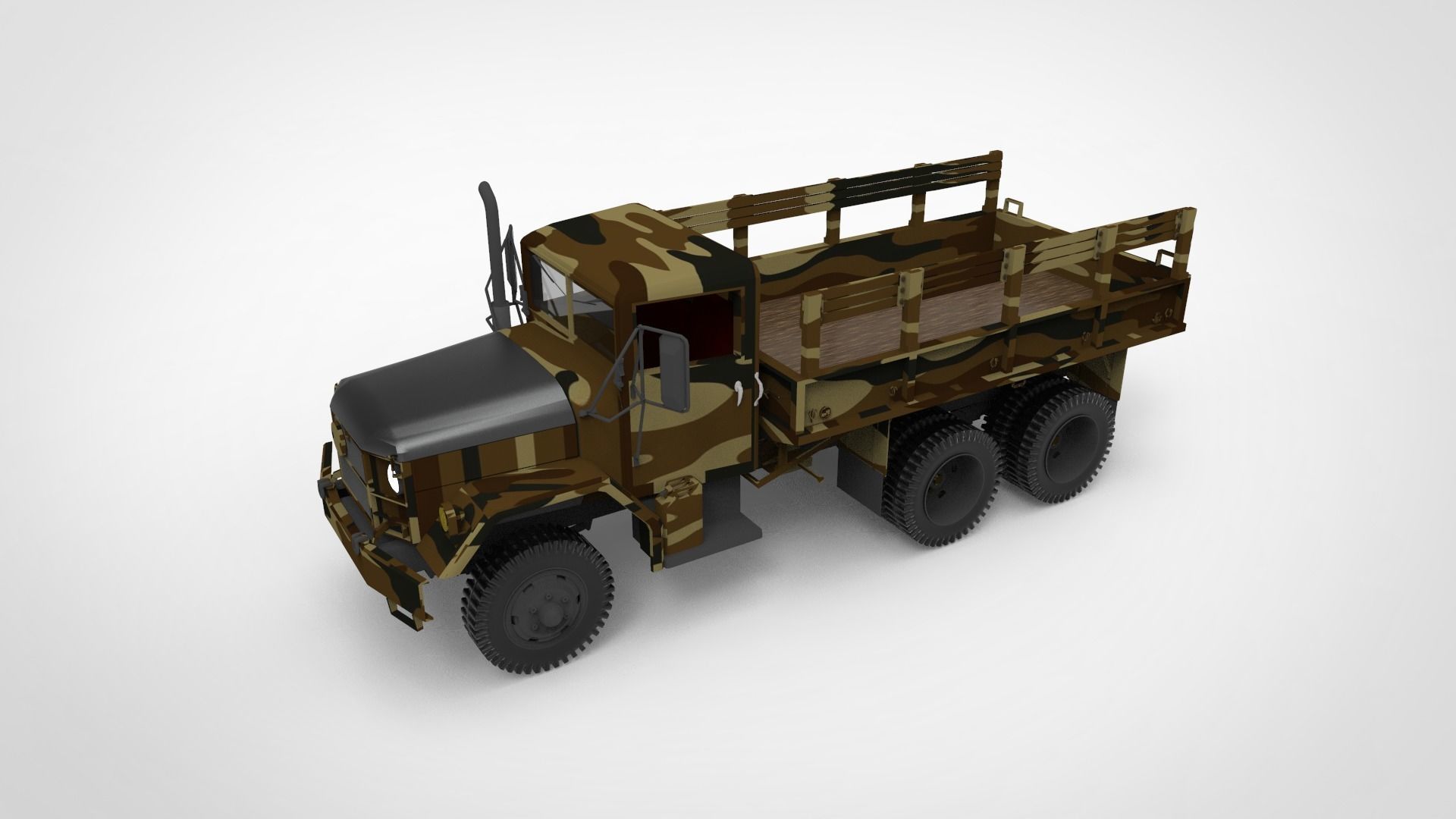 Military truck type B Low-poly 3D model_3