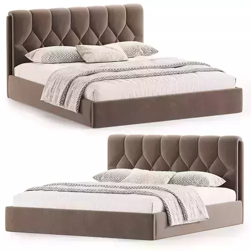 Bed with upholstered headboard Mignonette 3D model