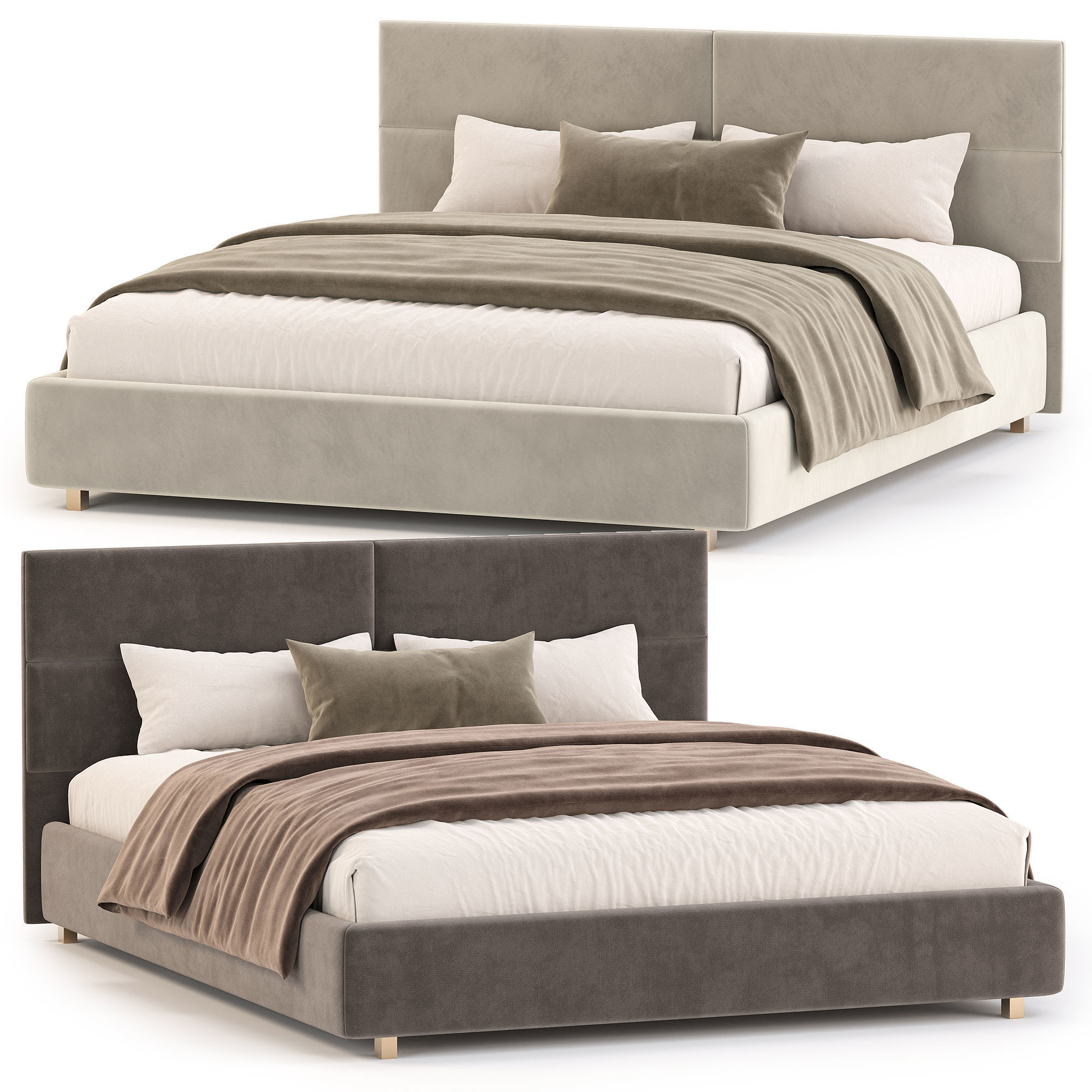 Double bed by sleep and smile 3D model_8