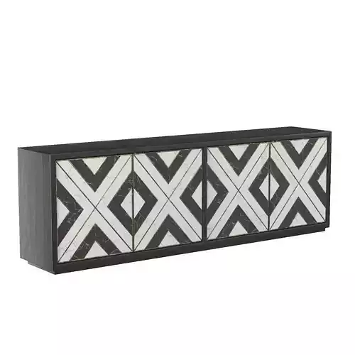 Sanctuary Noir Et Blanc Entertainment Console PBR 3D model