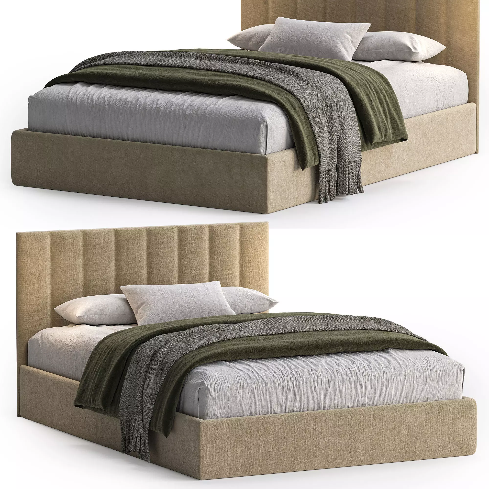 Felicity bed with lifting mechanism 3D model_0