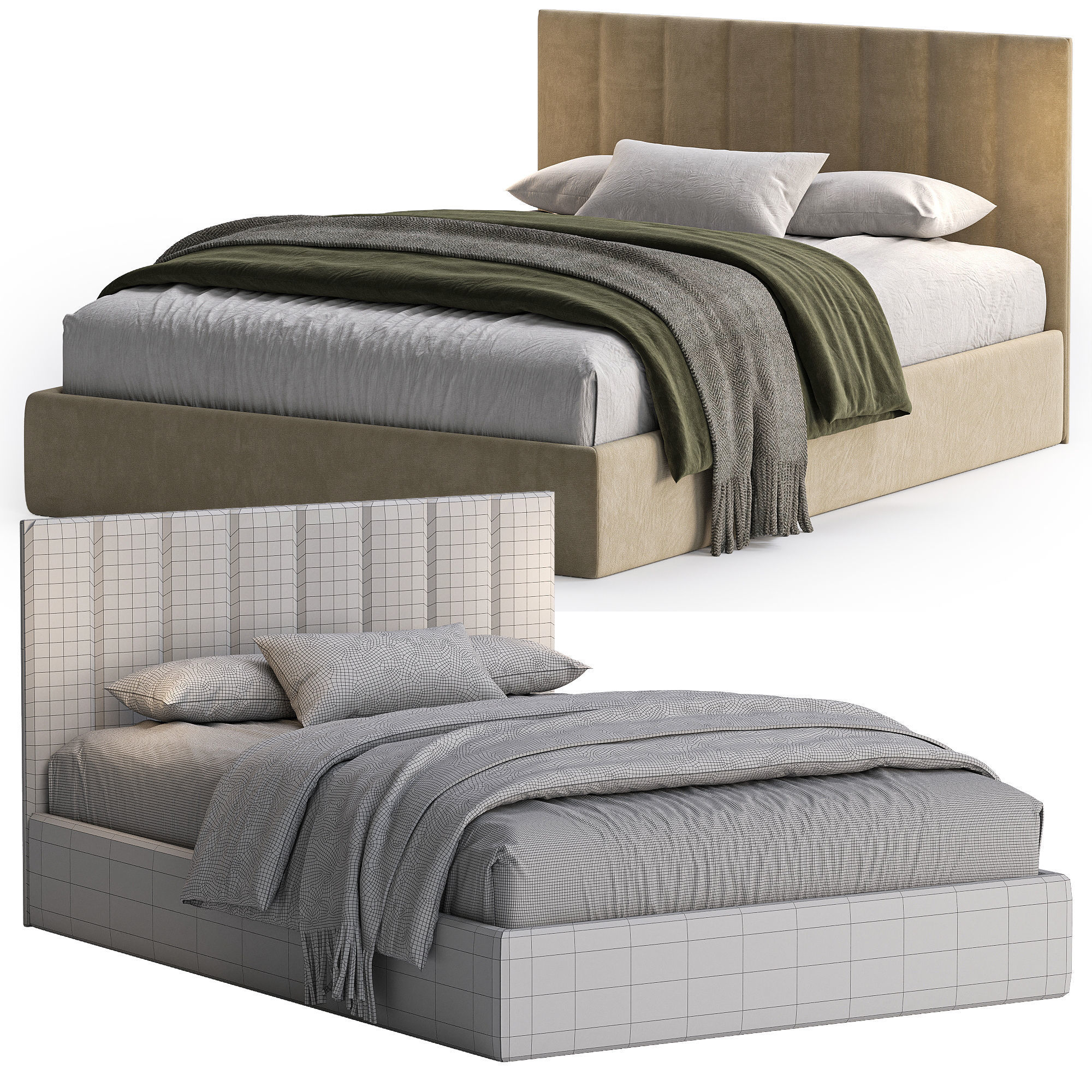 Felicity bed with lifting mechanism 3D model_2