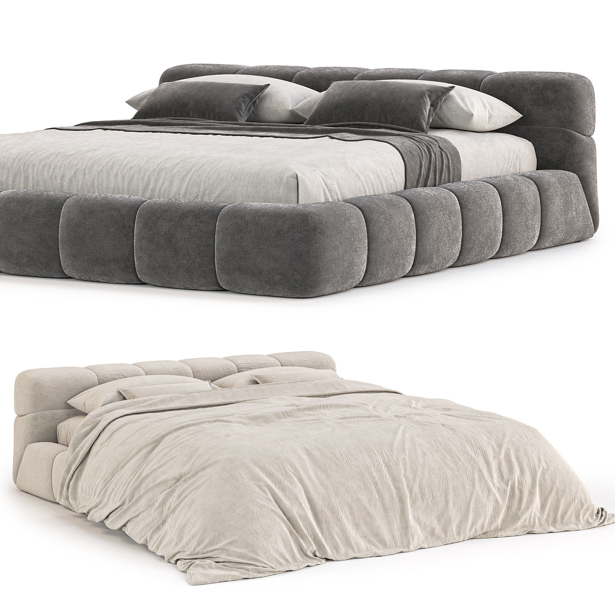 BB Italia Tufty Bed 3D model_4