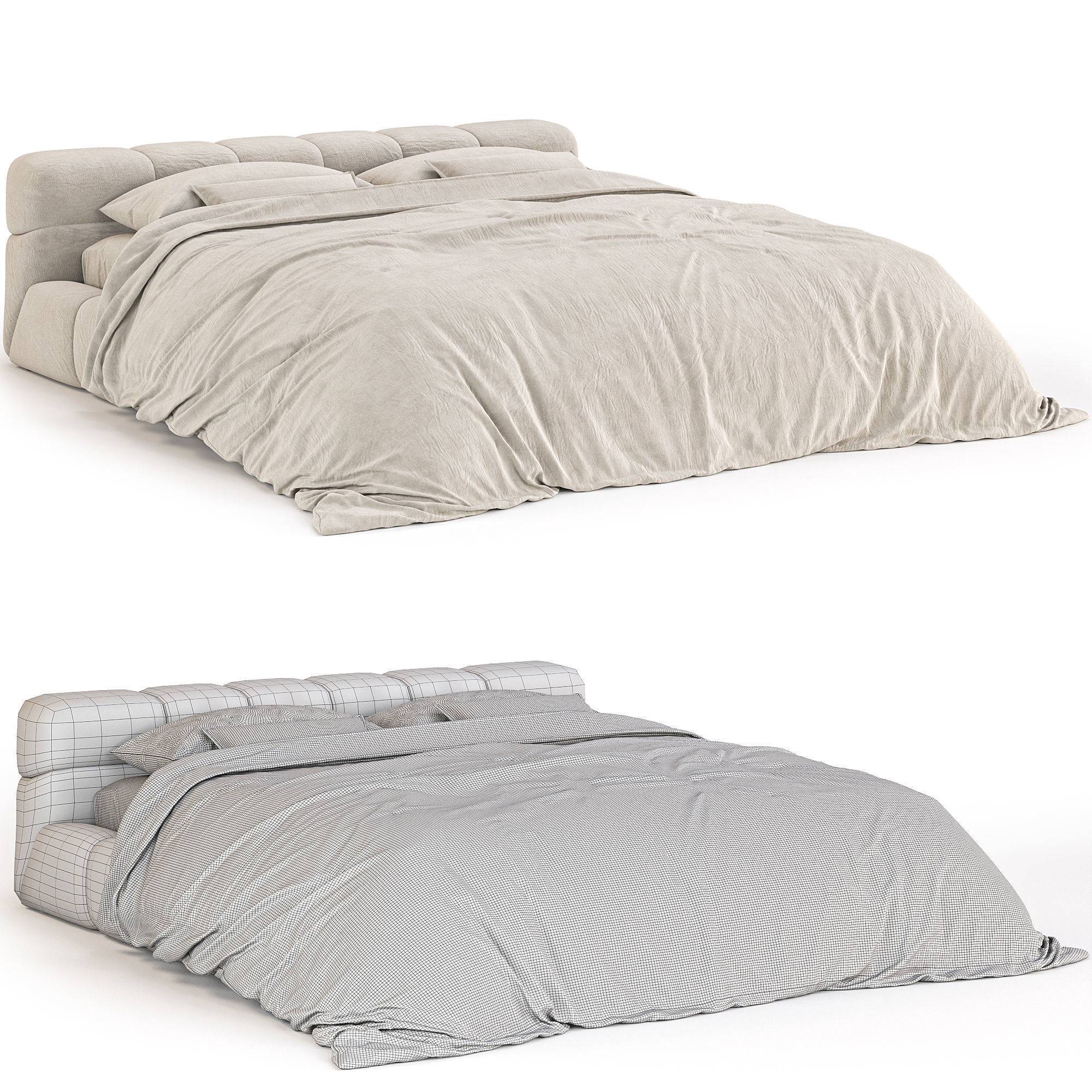 BB Italia Tufty Bed 3D model_3