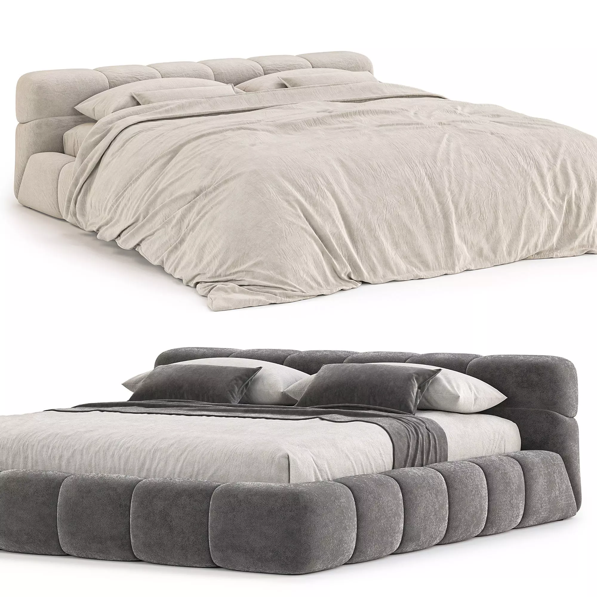 BB Italia Tufty Bed 3D model_0