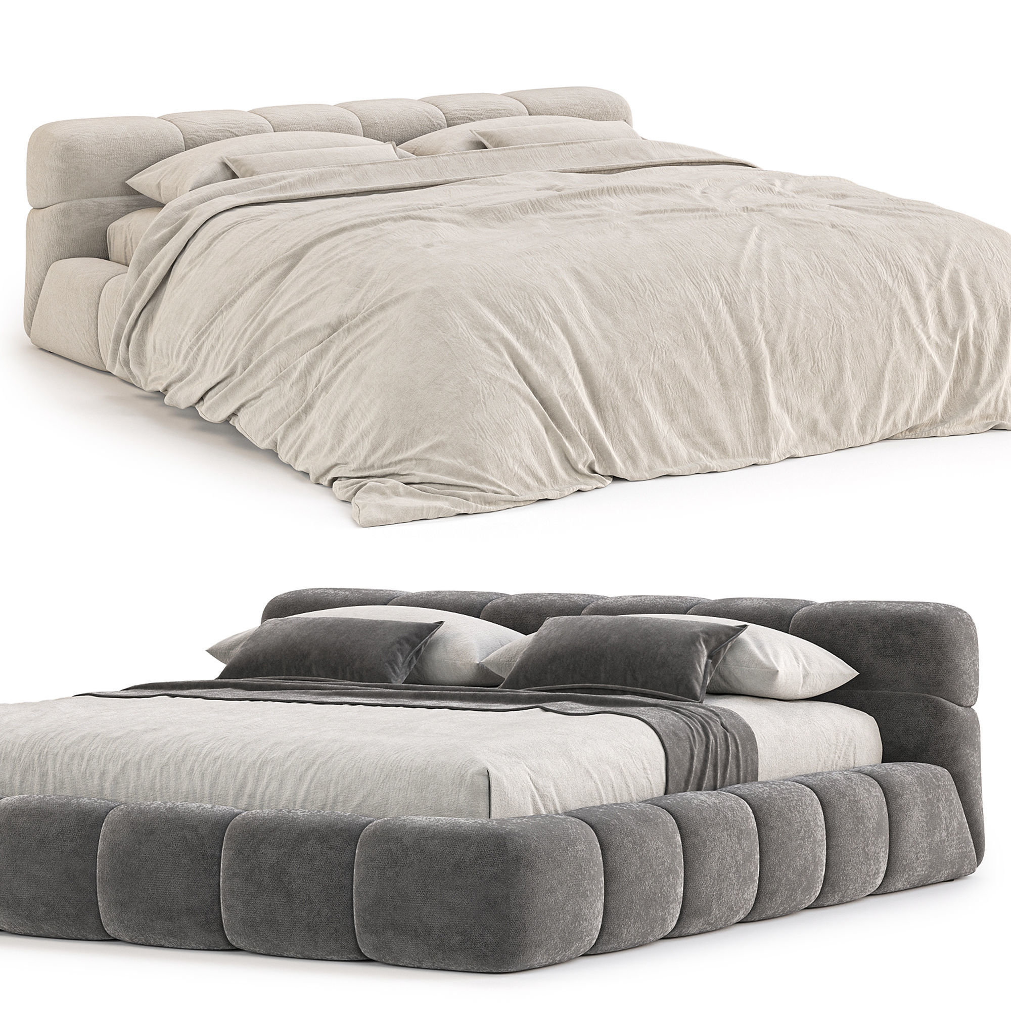 BB Italia Tufty Bed 3D model_8