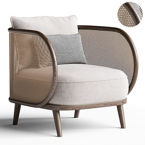 Carry rattan dining chair Low-poly 3D model