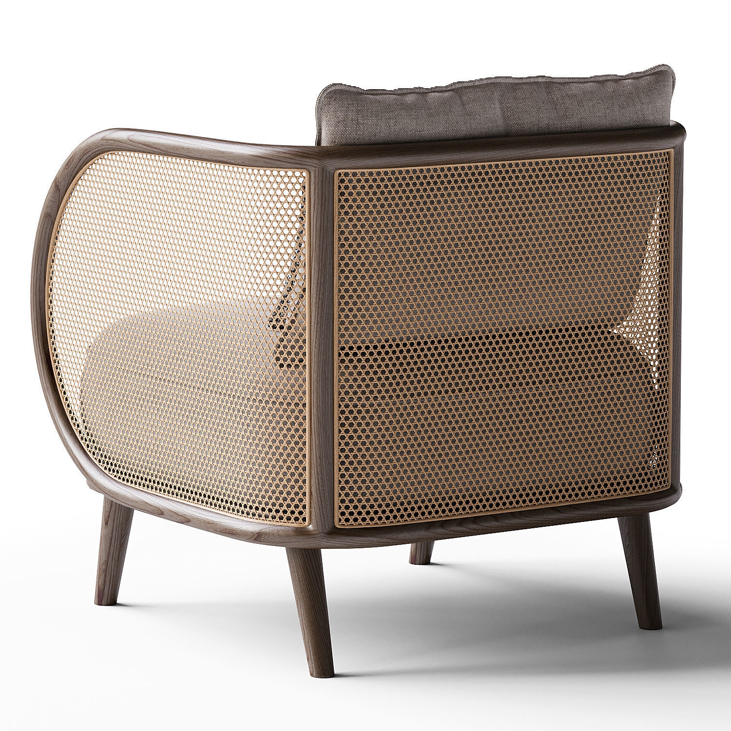 Carry rattan dining chair Low-poly 3D model_1