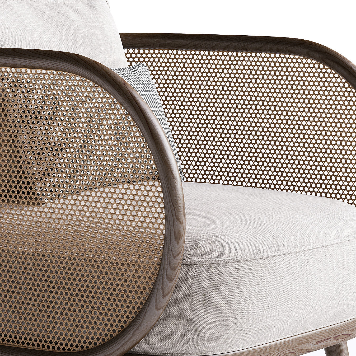 Carry rattan dining chair Low-poly 3D model_2