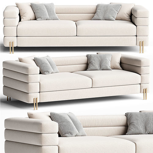 York Sofa White By Eichholtz Low-poly 3D model