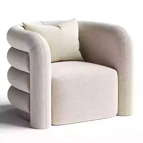 CURVES CREAM LOUNGE CHAIR
