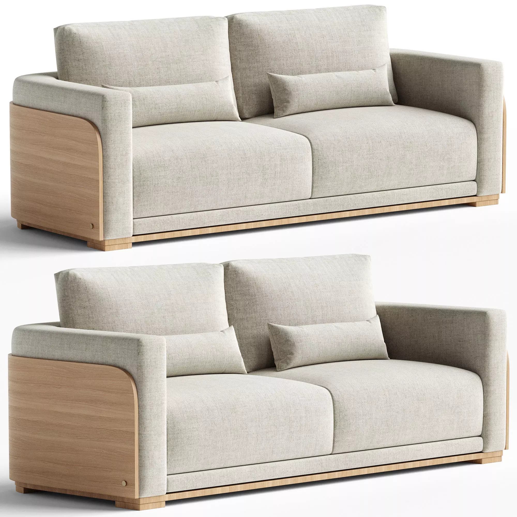 GALAPAGOS WOODEN FRAME SOFA Low-poly 3D model