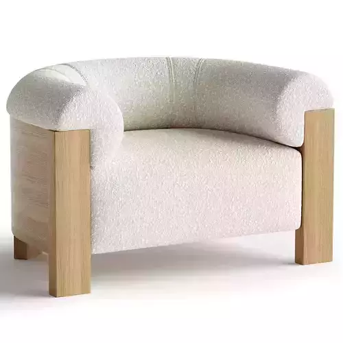 Eldon Armchair  Oak  Boucle Natural