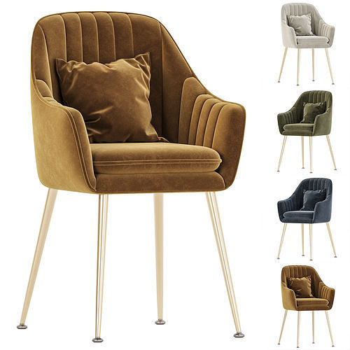 Luxurious Dining Chair 3D model 2