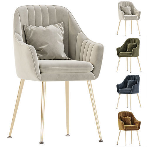 Luxurious Dining Chair 3D model 7