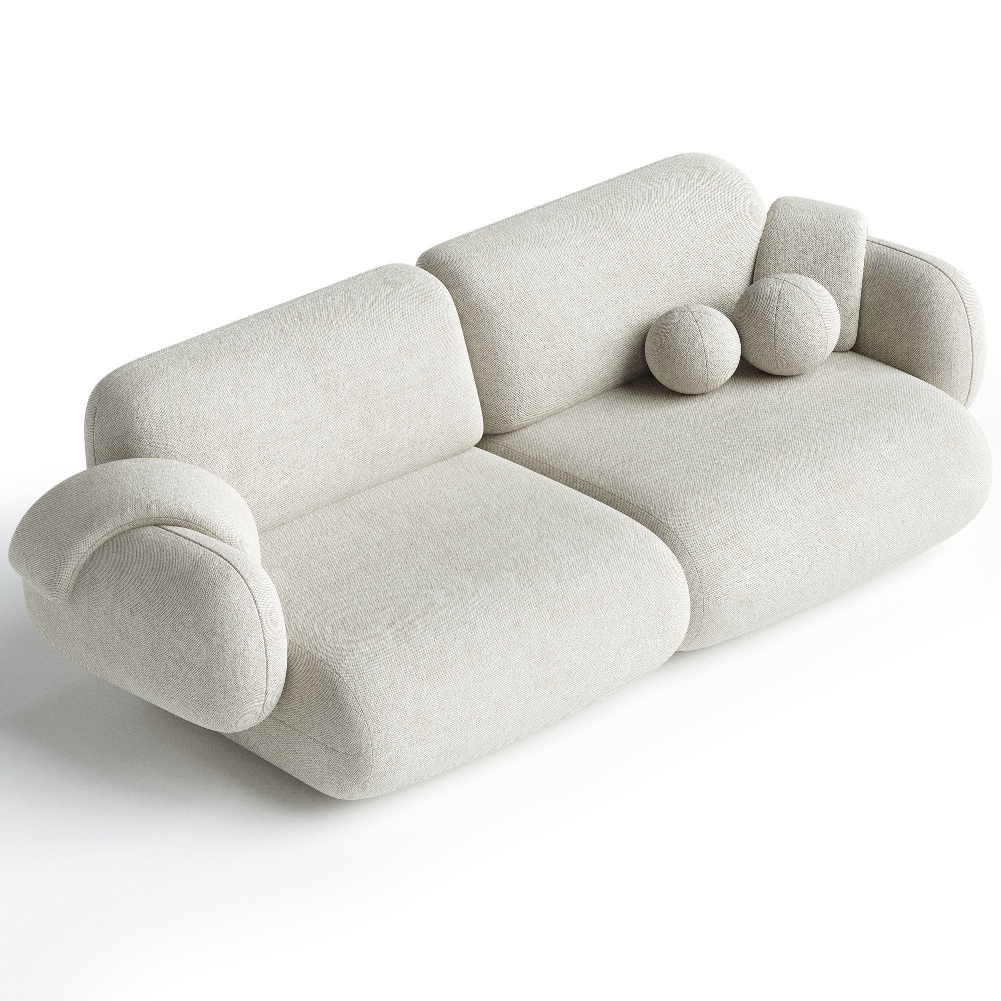 Poole Sofa Low-poly 3D model_1