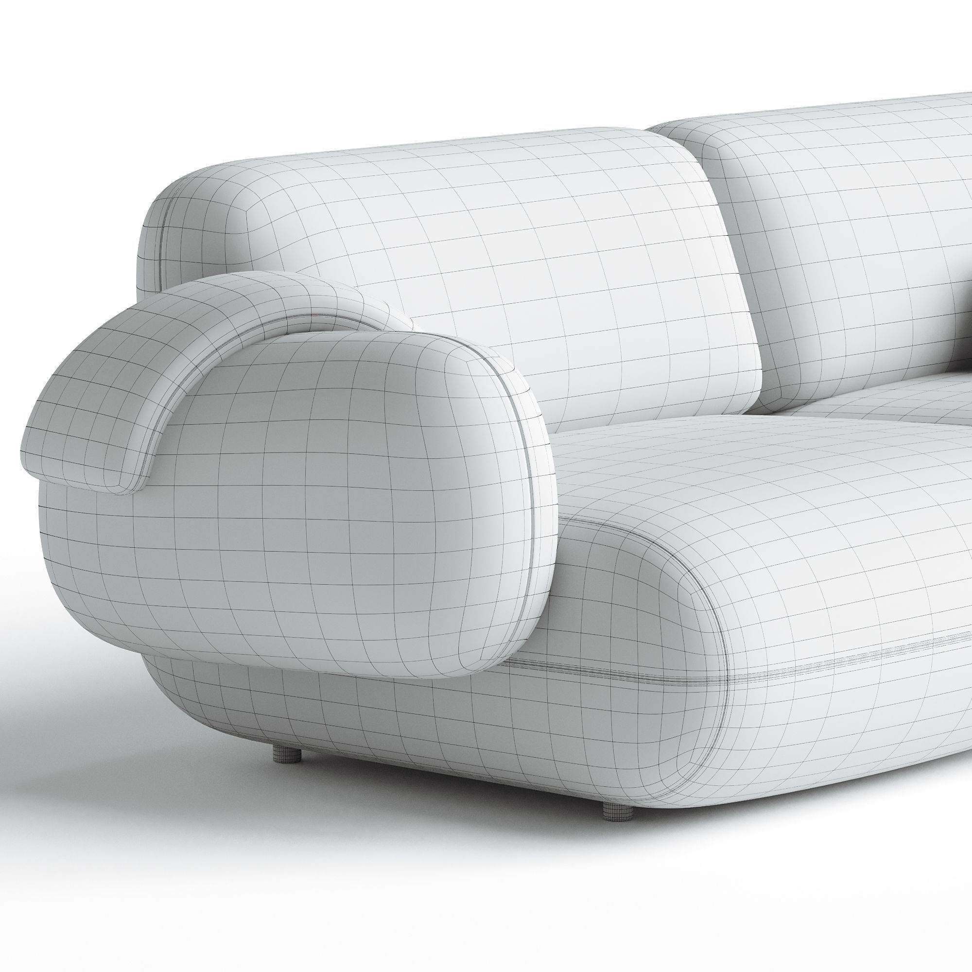  Poole Sofa Low-poly 3D model_2