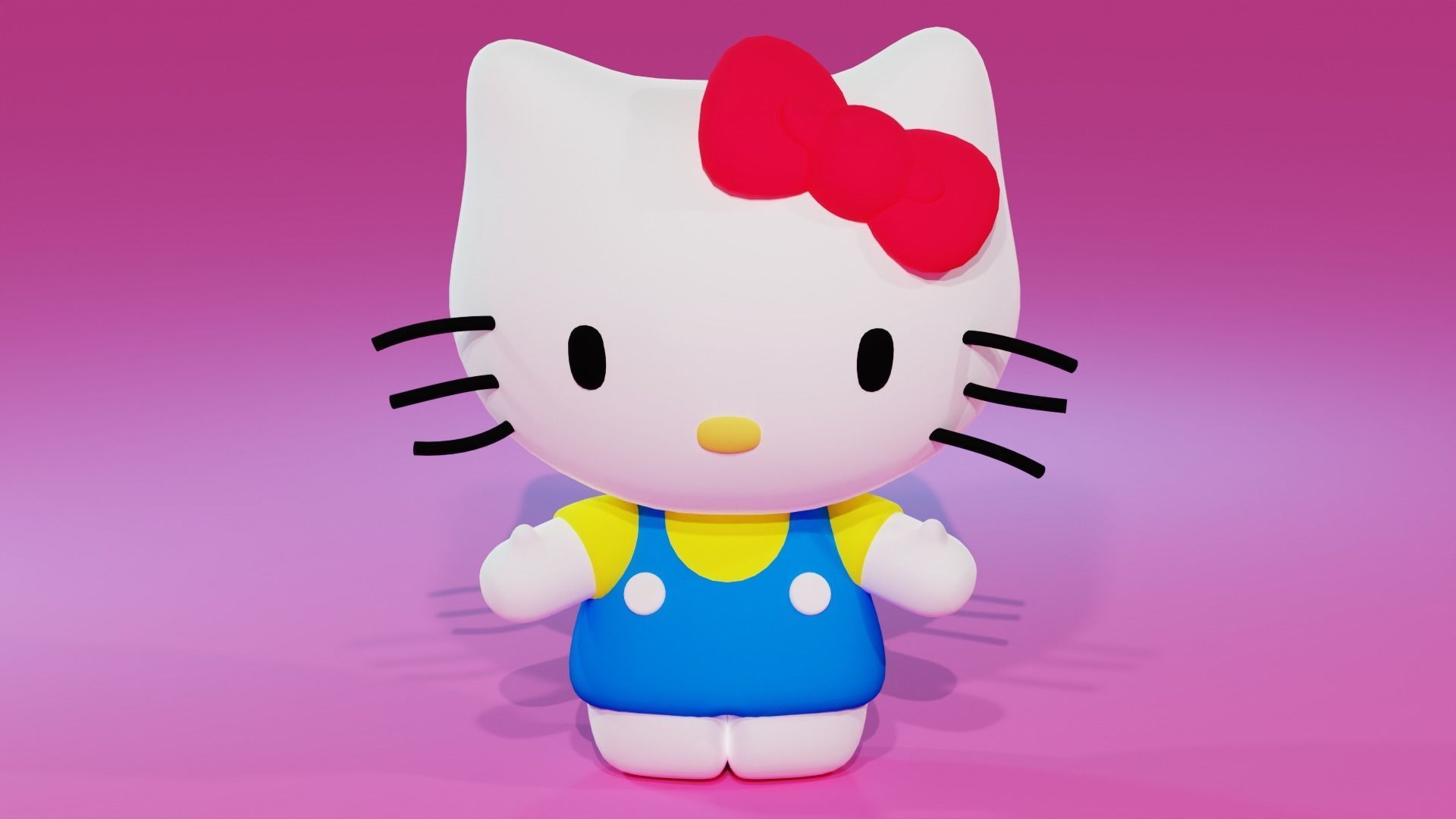 Hello Kitty Sanrio Cute Low-poly 3D model_1