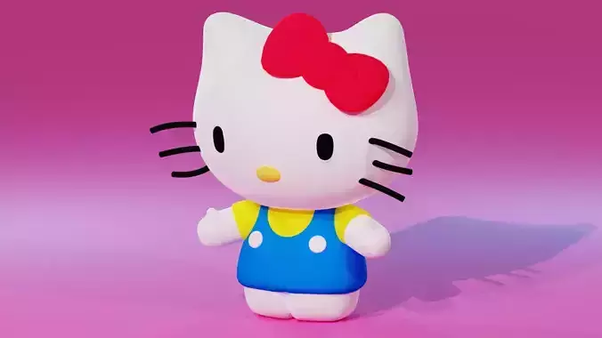 Hello Kitty Sanrio Cute Low-poly 3D model