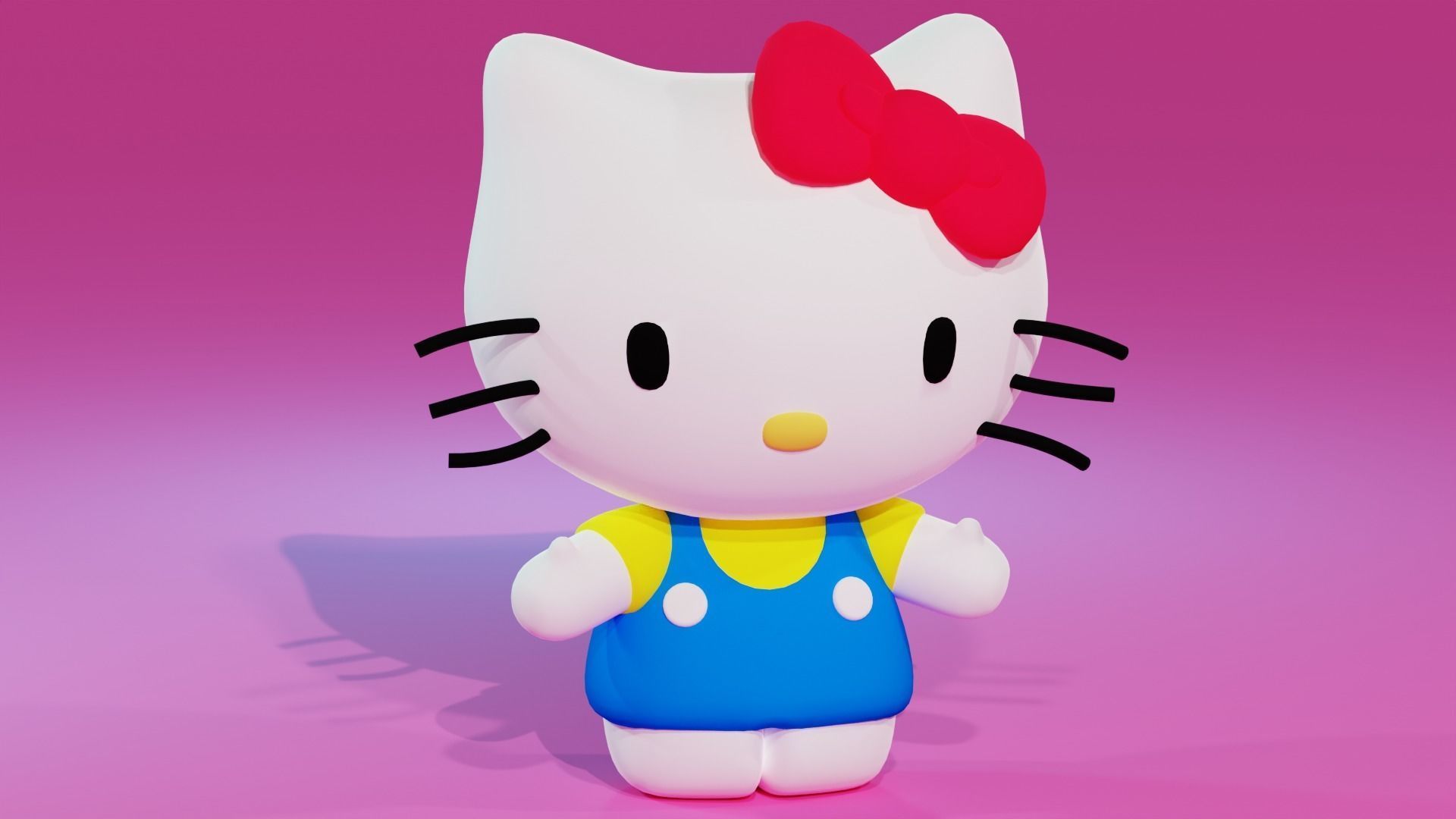 Hello Kitty Sanrio Cute Low-poly 3D model_2