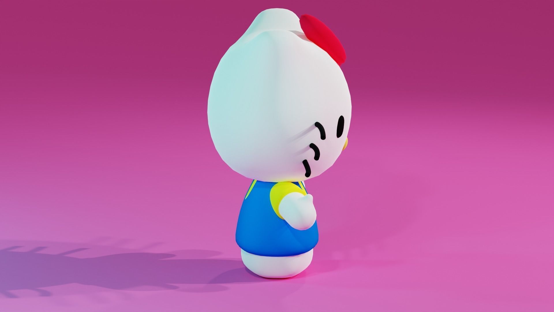 Hello Kitty Sanrio Cute Low-poly 3D model_3