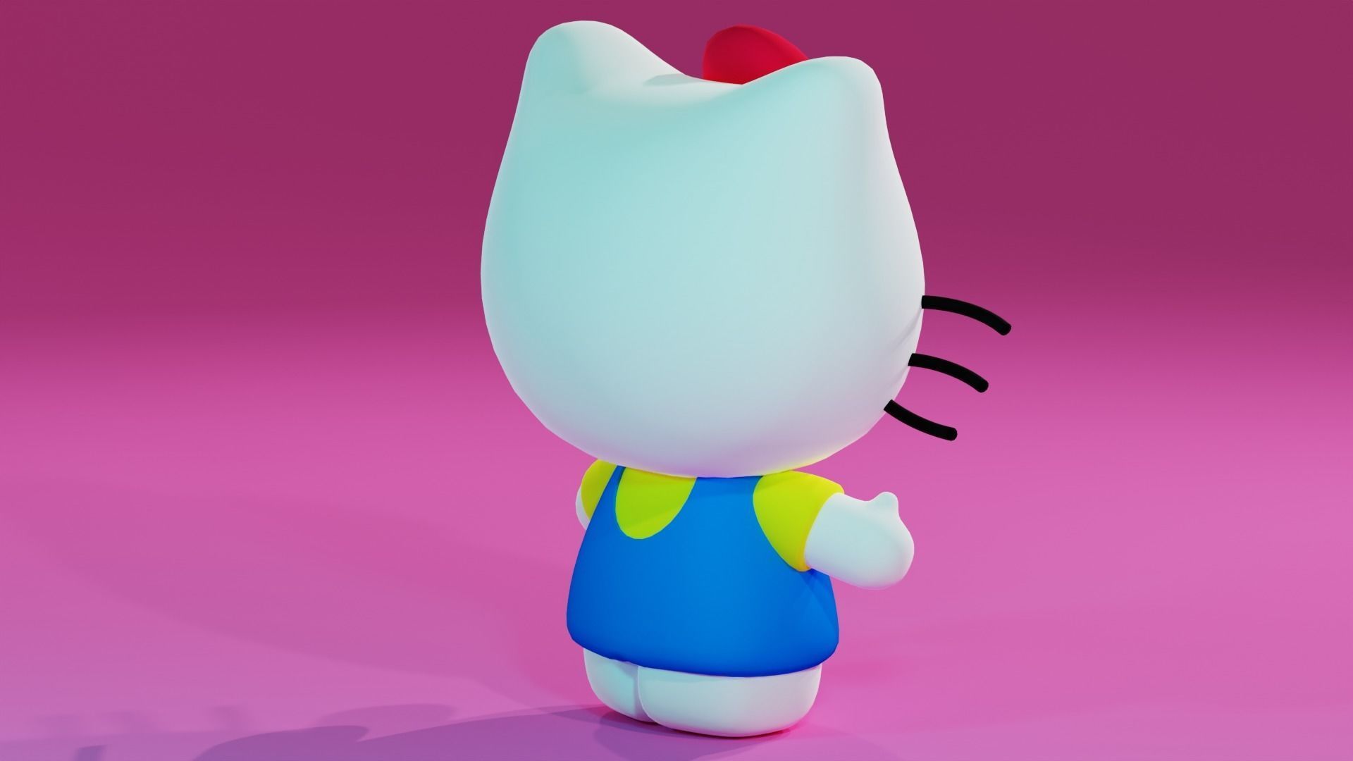 Hello Kitty Sanrio Cute Low-poly 3D model_4