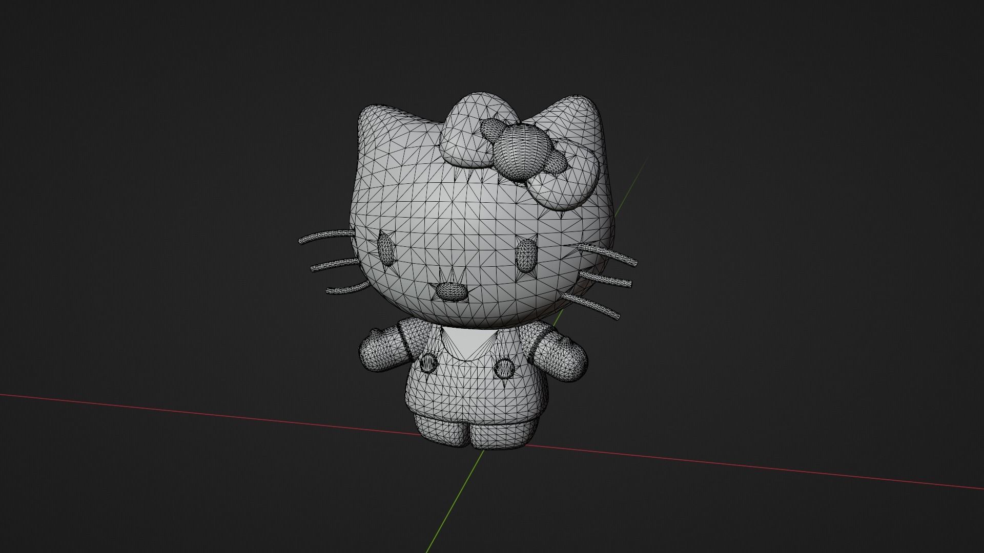 Hello Kitty Sanrio Cute Low-poly 3D model_8