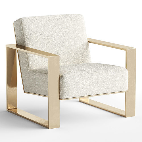 Britt Faux Shearling Accent Chair Low-poly 3D model