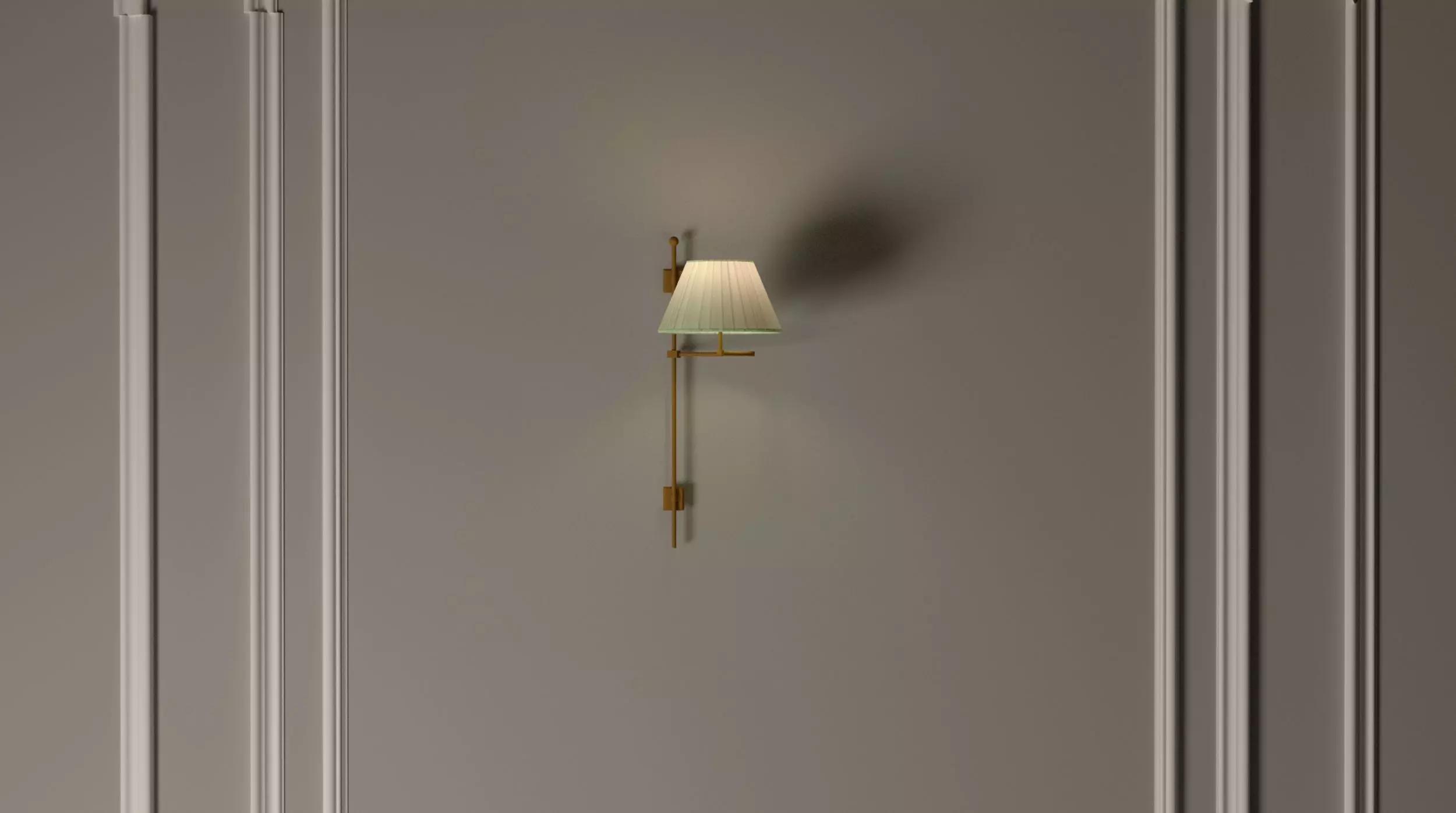 Classic golden wall lamp Low-poly 3D model