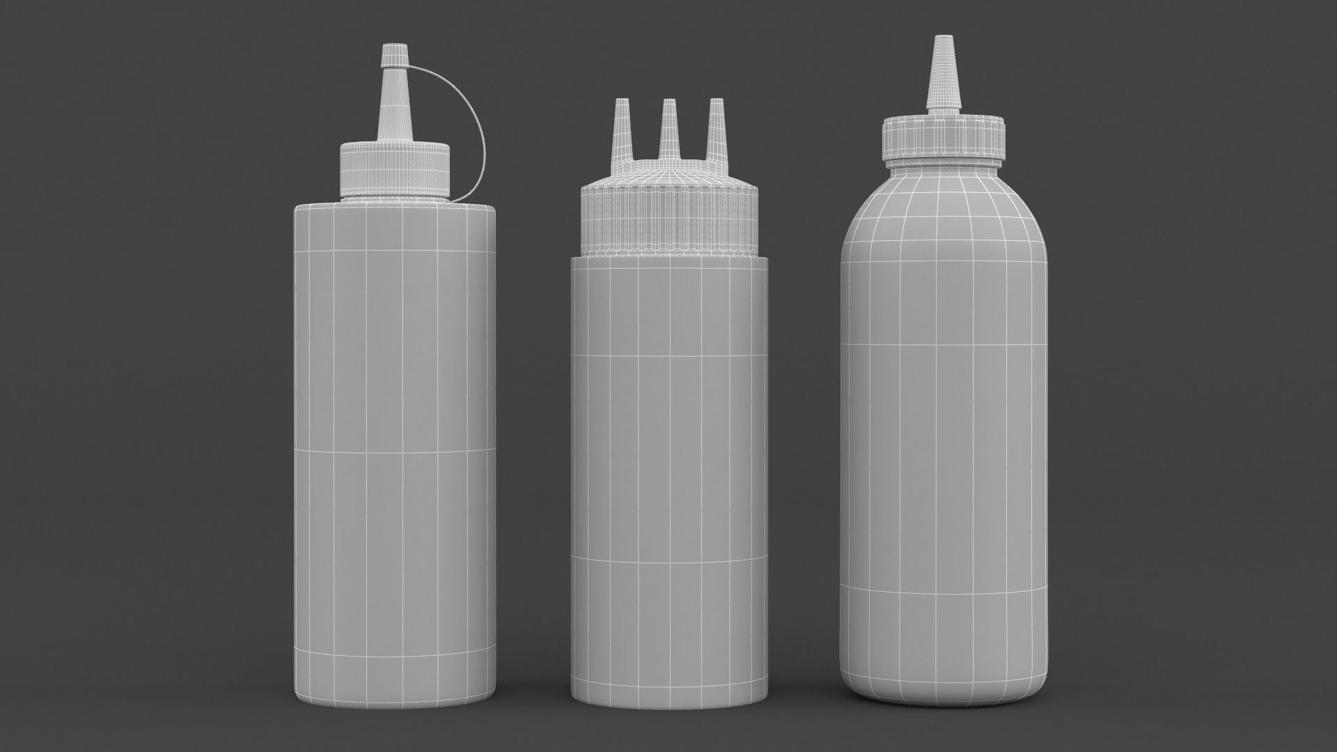 Sauce Bottles 3D model_8