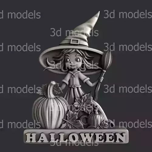 3d STL models for CNC or 3d printer witch halloween P466