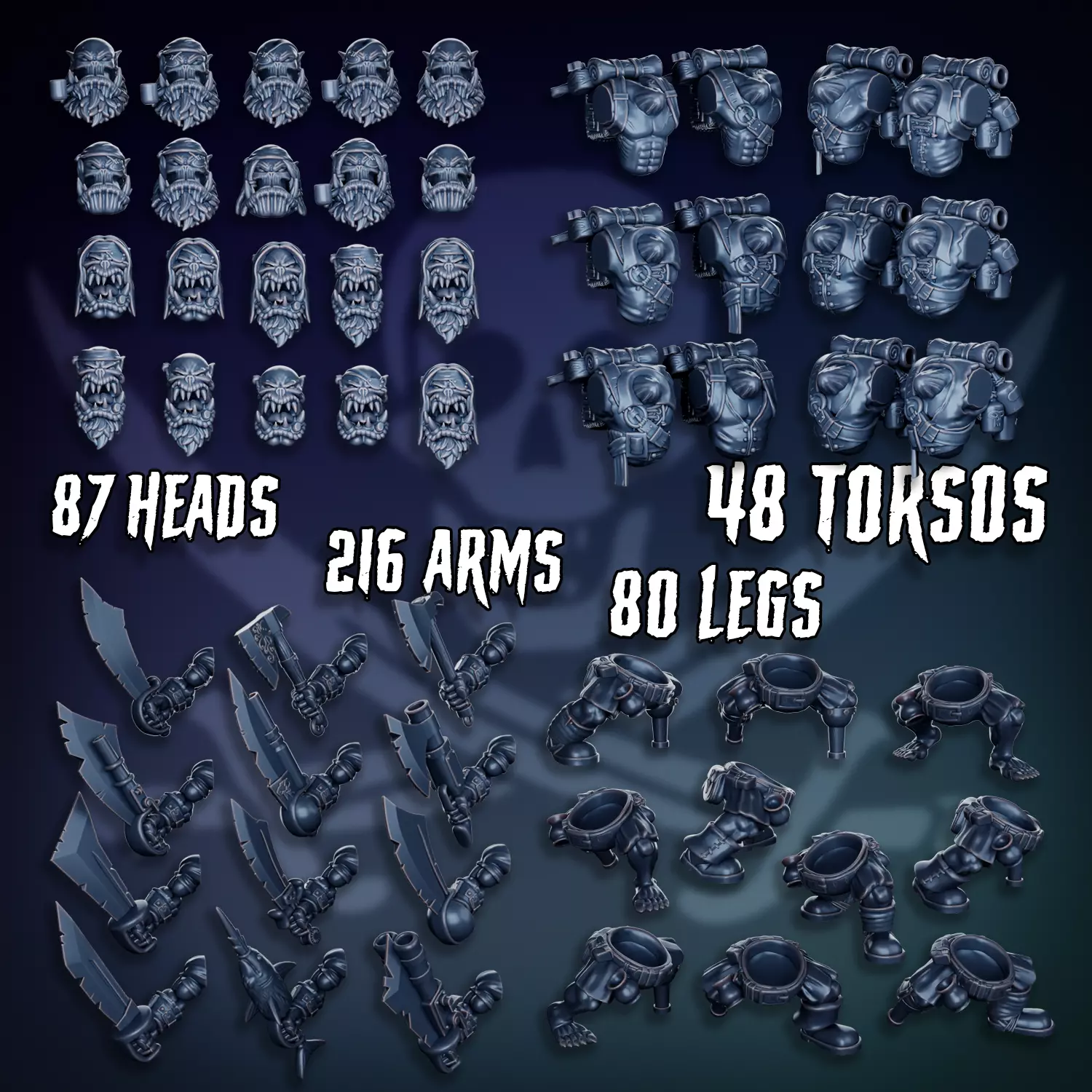 Pirate Orc Boy Set 3D print model_0