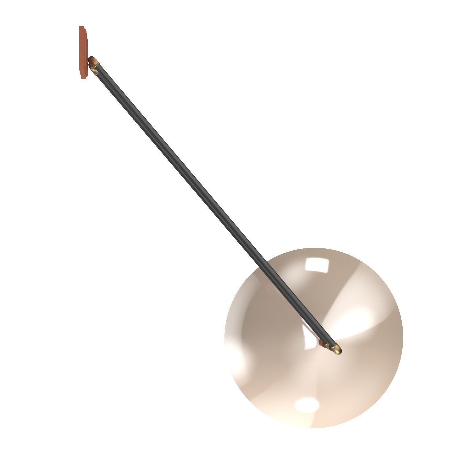 Steel Swing Dome Wall Light 3D model_3