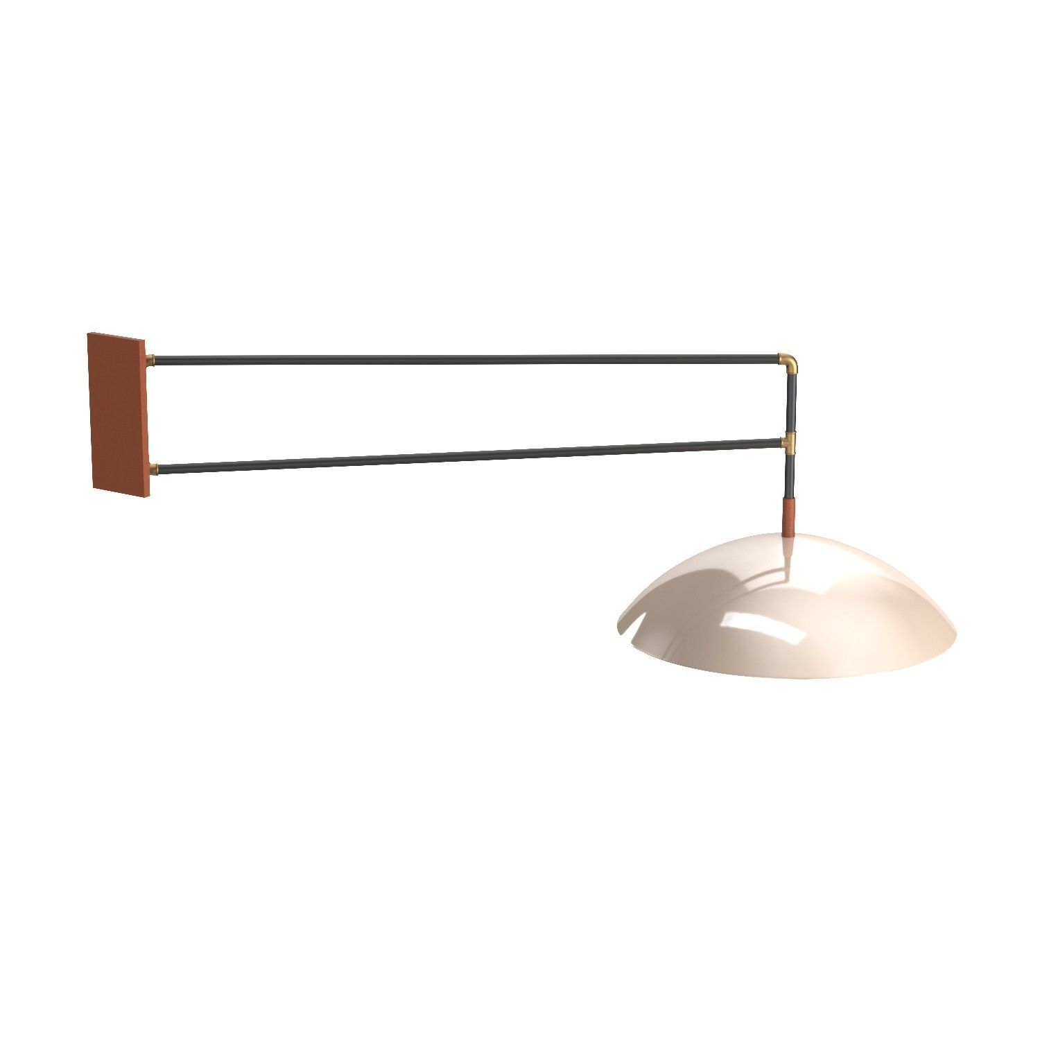 Steel Swing Dome Wall Light 3D model_5