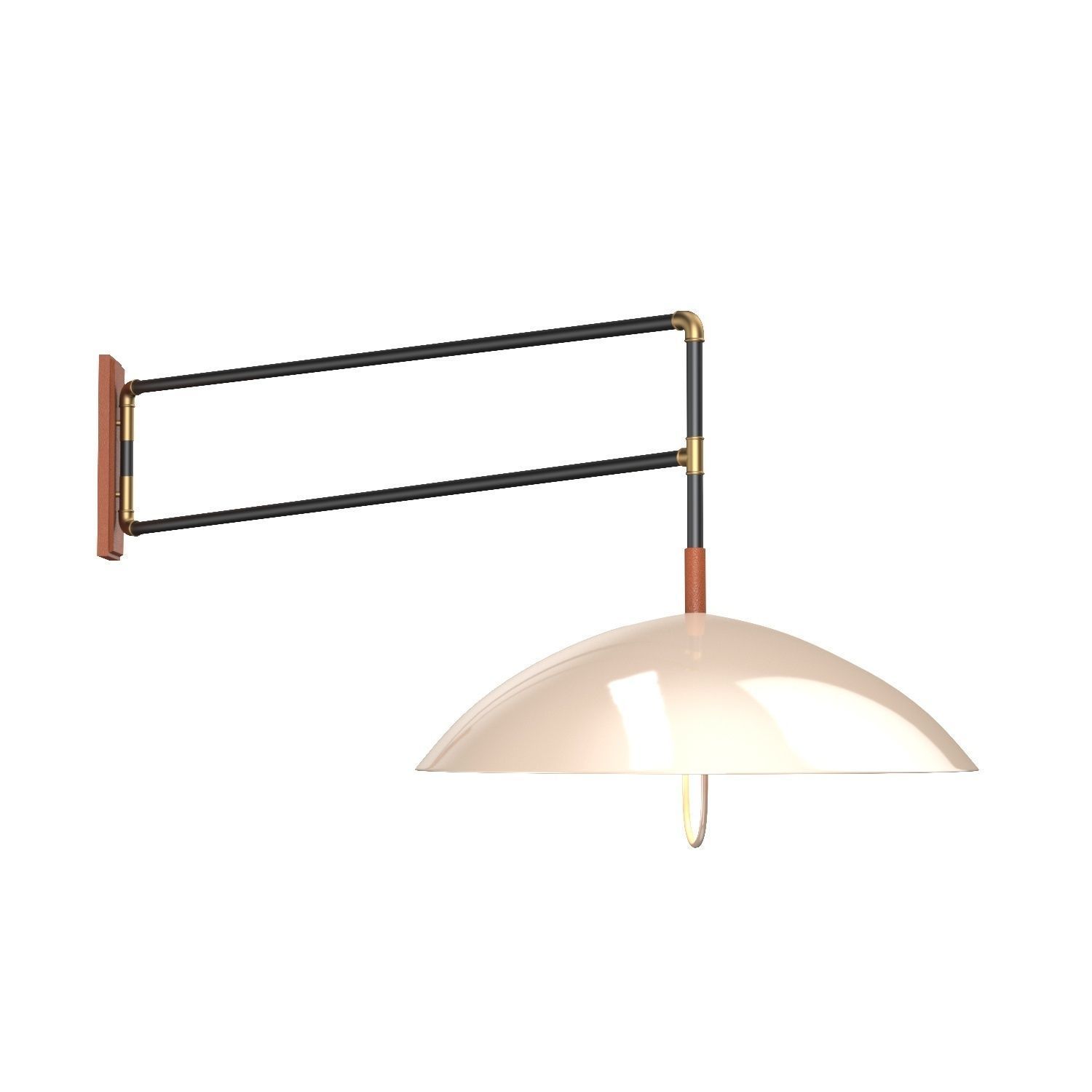 Steel Swing Dome Wall Light 3D model_2
