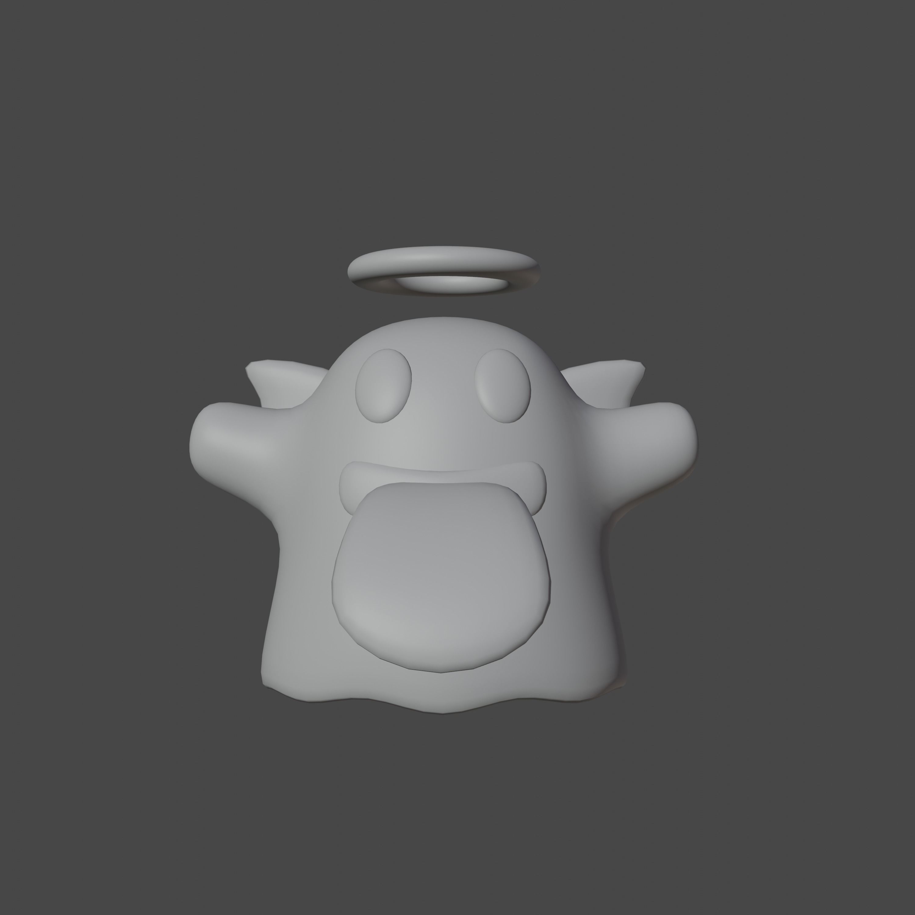 Cute Ghost cartoon 3d model Low-poly 3D model_6
