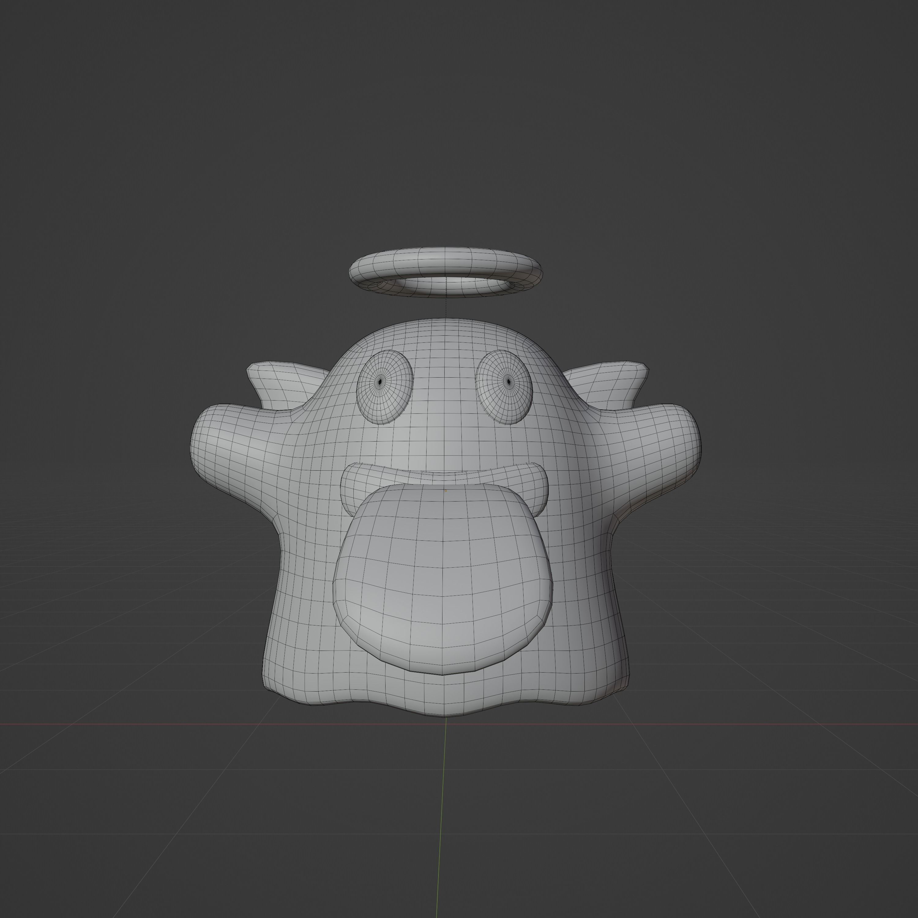 Cute Ghost cartoon 3d model Low-poly 3D model_5