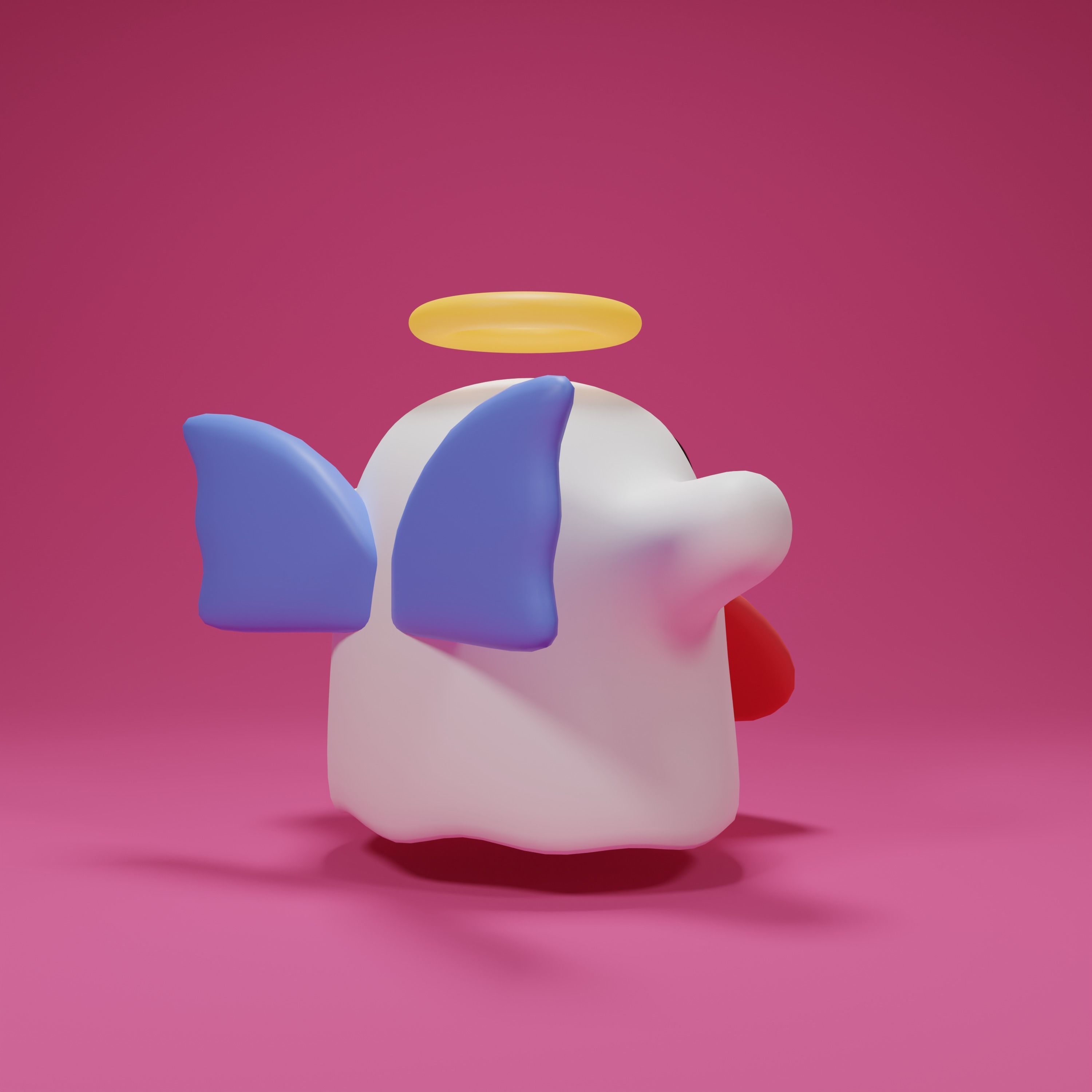 Cute Ghost cartoon 3d model Low-poly 3D model_3