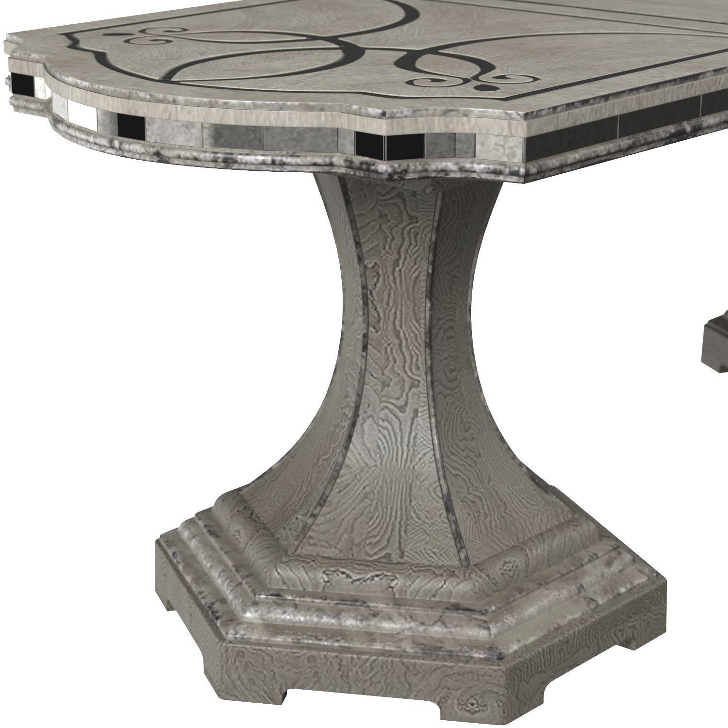 Sanctuary Rectangle Dining Table With 2 20inch Leaves 3D model_4