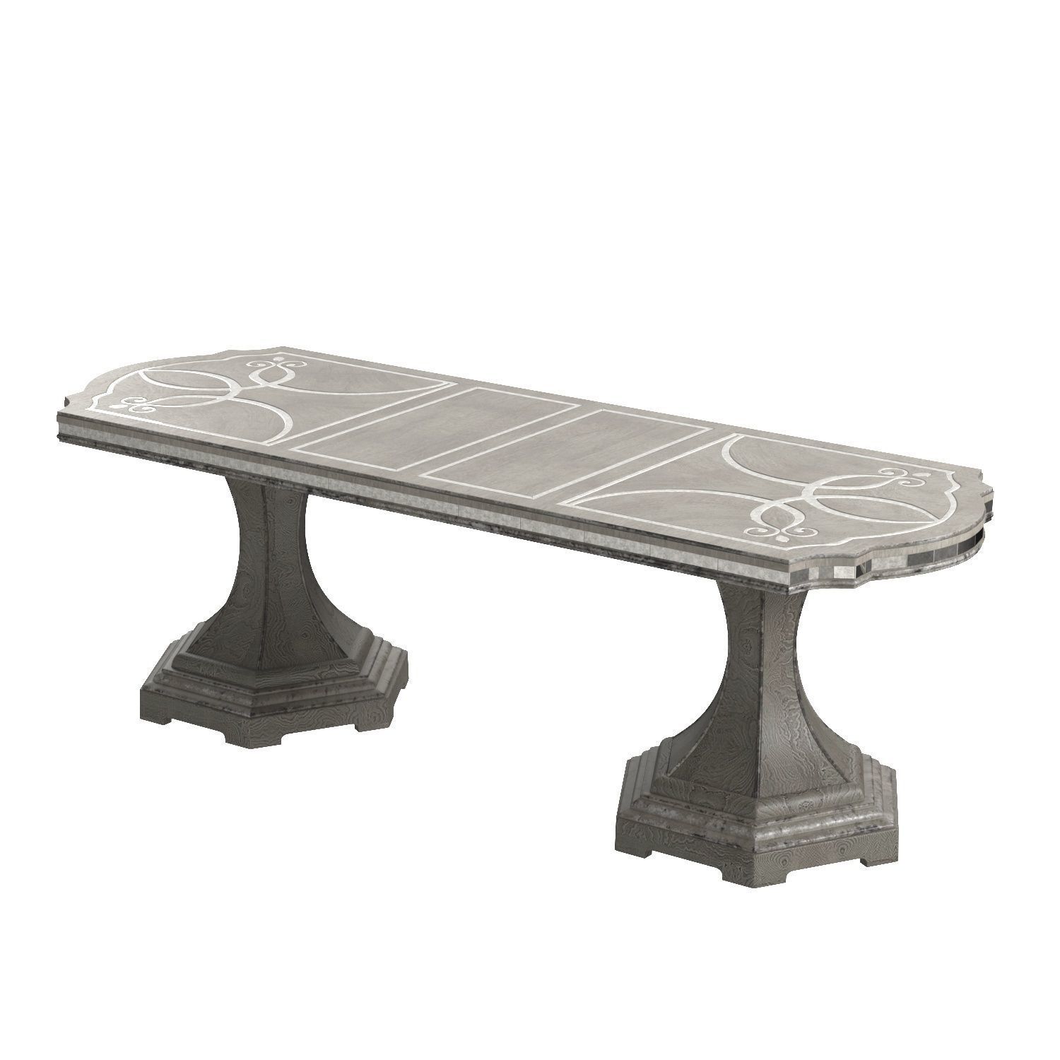 Sanctuary Rectangle Dining Table With 2 20inch Leaves 3D model_5