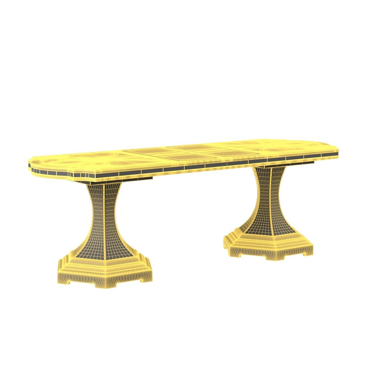 Sanctuary Rectangle Dining Table With 2 20inch Leaves 3D model_6