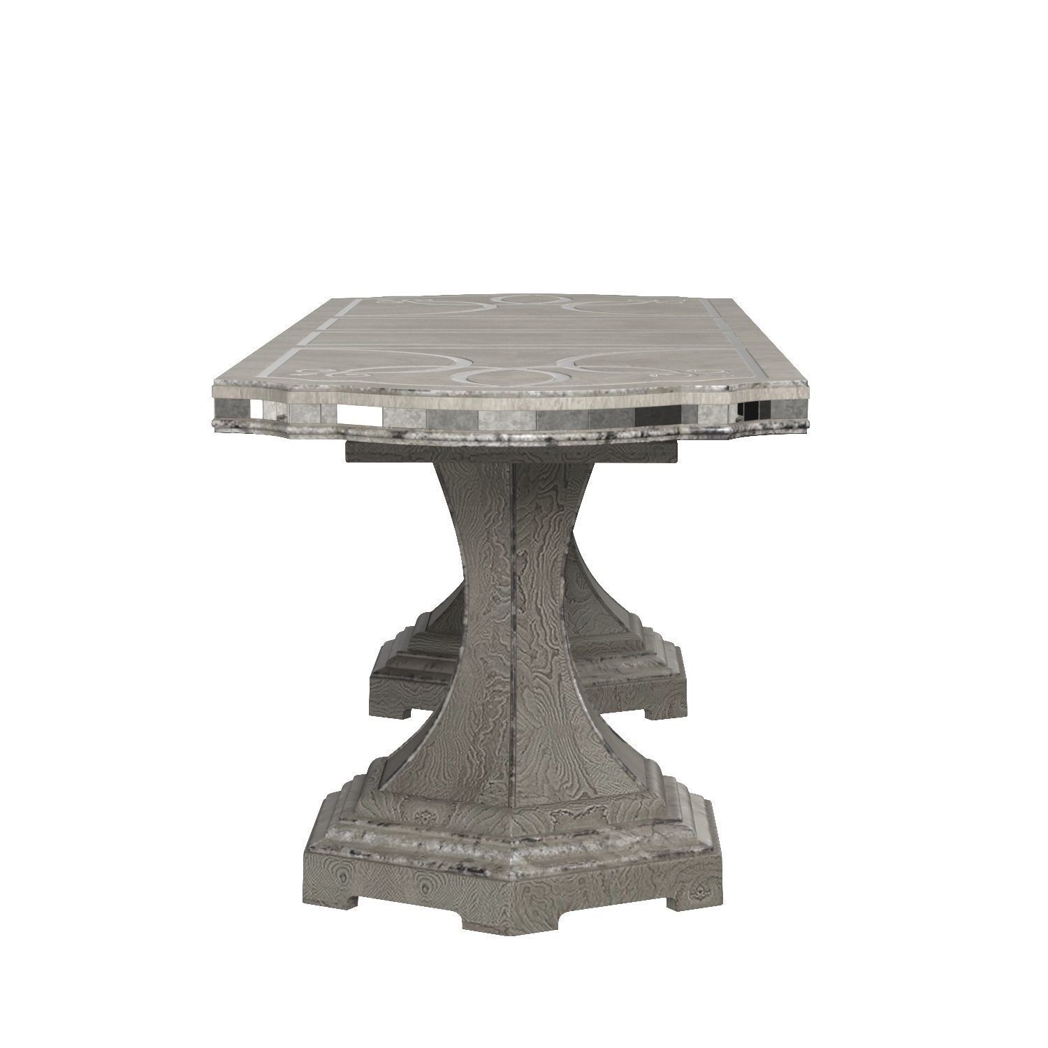 Sanctuary Rectangle Dining Table With 2 20inch Leaves 3D model_2